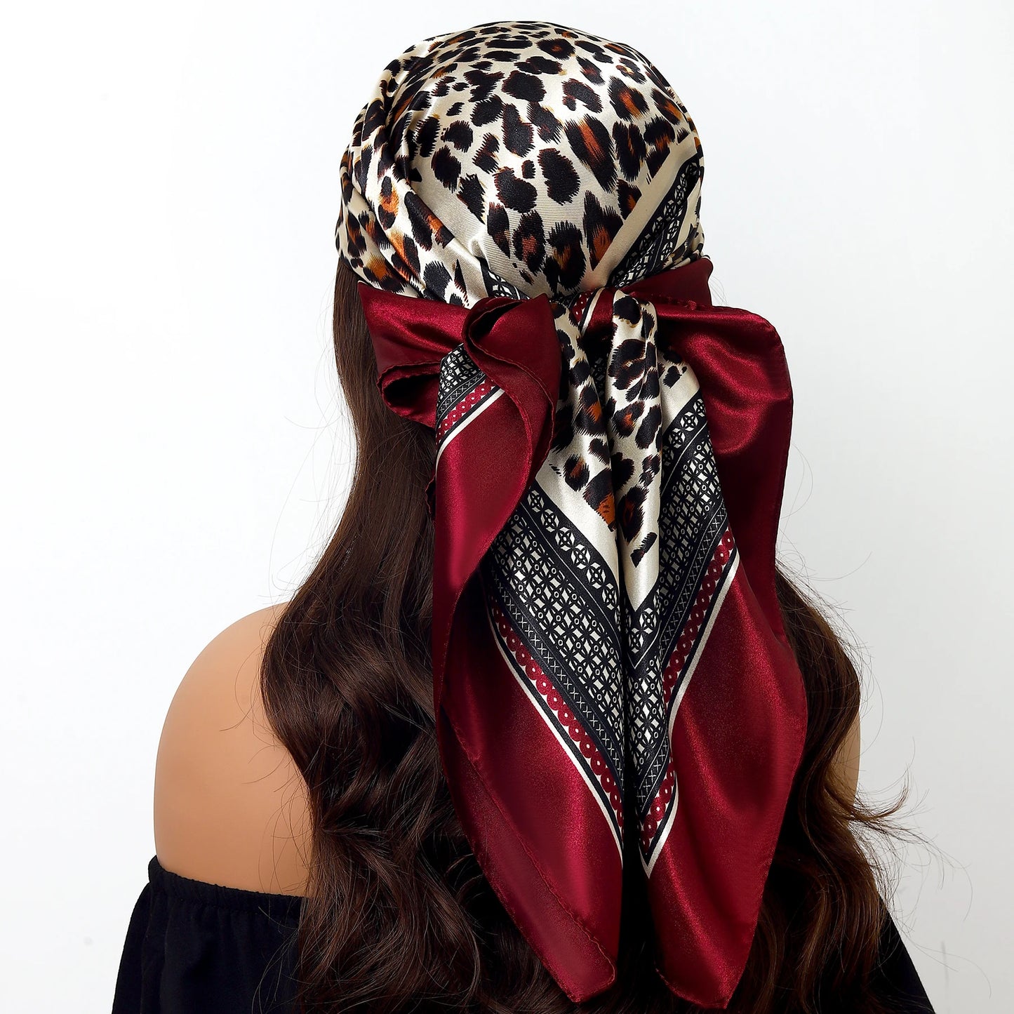 90cm Women Four Seasons Square Silk Satin Bandana Wrap Shawl Scarves Scarfs Sqk7