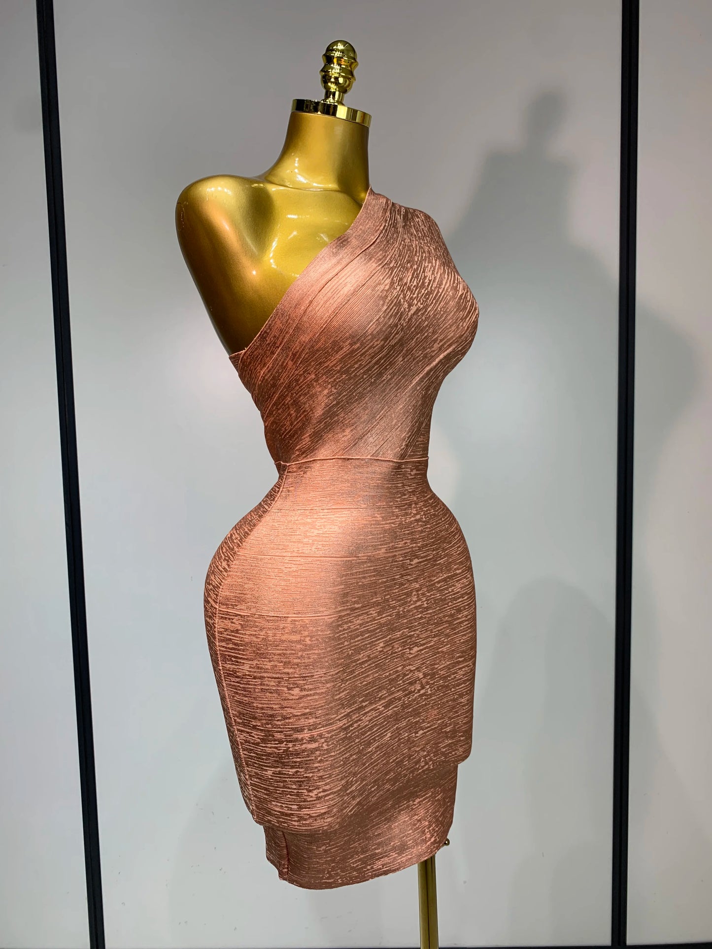Sexy One Shoulder Bandage Short Sleeveless Bandage Evening Party Birthday Dress
