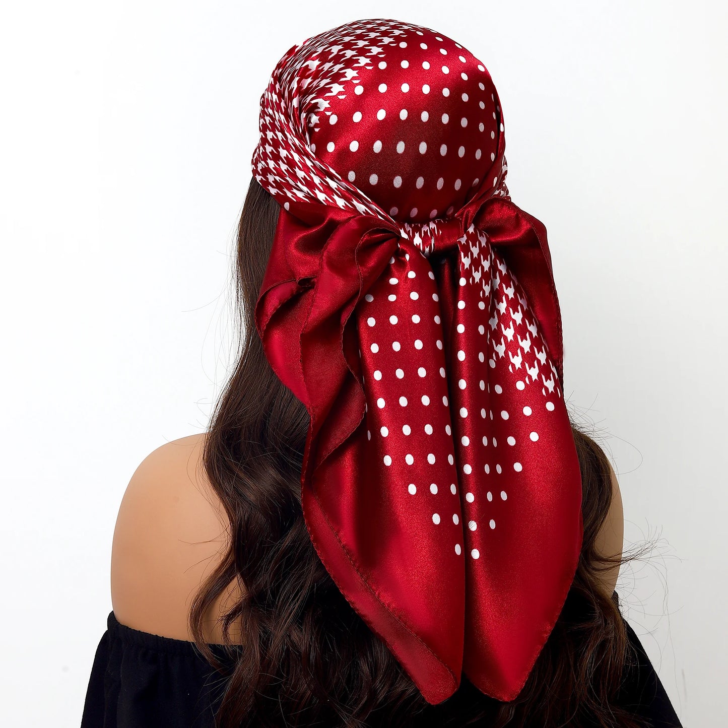 90cm Women Four Seasons Square Silk Satin Bandana Wrap Shawl Scarves Scarfs Sqk7