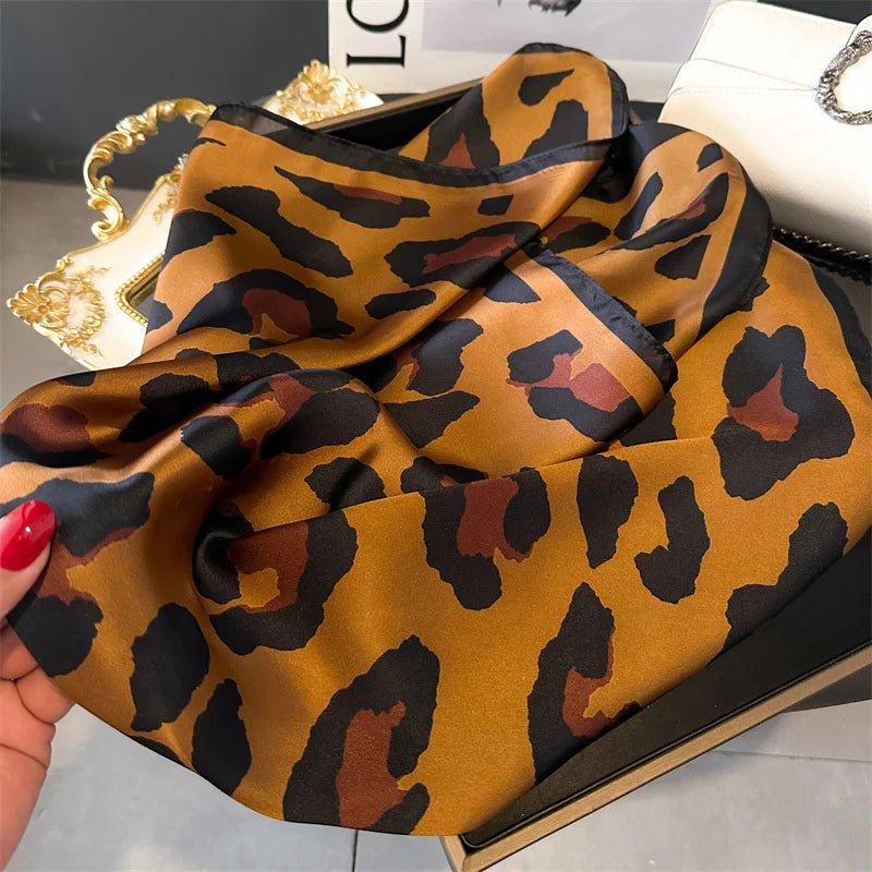 Women Silk Like Square Scarf Printed Satin Bandana Tie Shawl Wraps Scarves