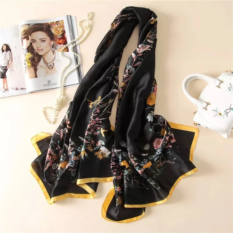180X90cm Women Four Seasons Bandanna Designs Square Wrap Shawl Scarf Scarves kgL5