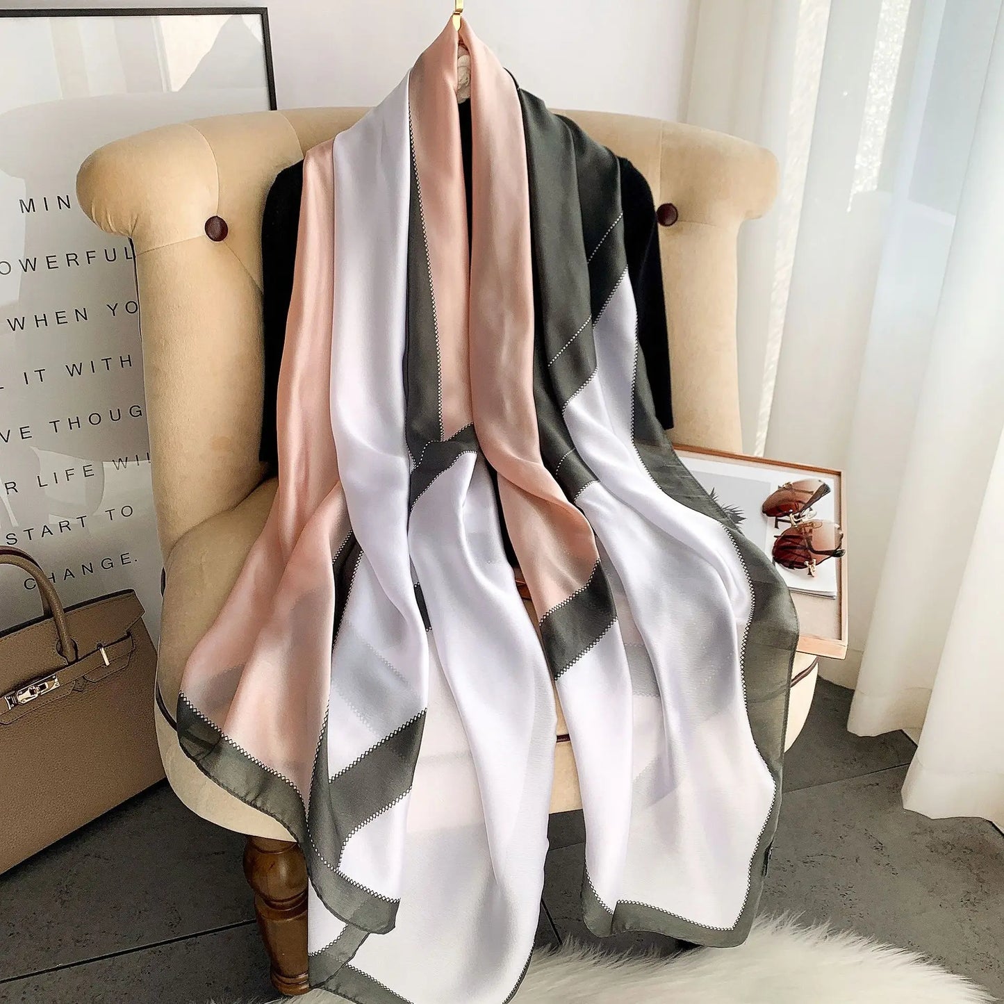 180X90cm Women Four Seasons Bandanna Designs Square Wrap Shawl Scarf Scarves kgL8