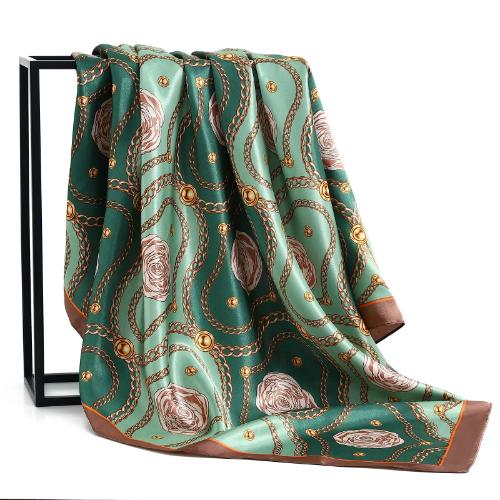 90cm Women Four Seasons Square Silk Satin Bandana Wrap Shawl Scarves Scarfs Spk7