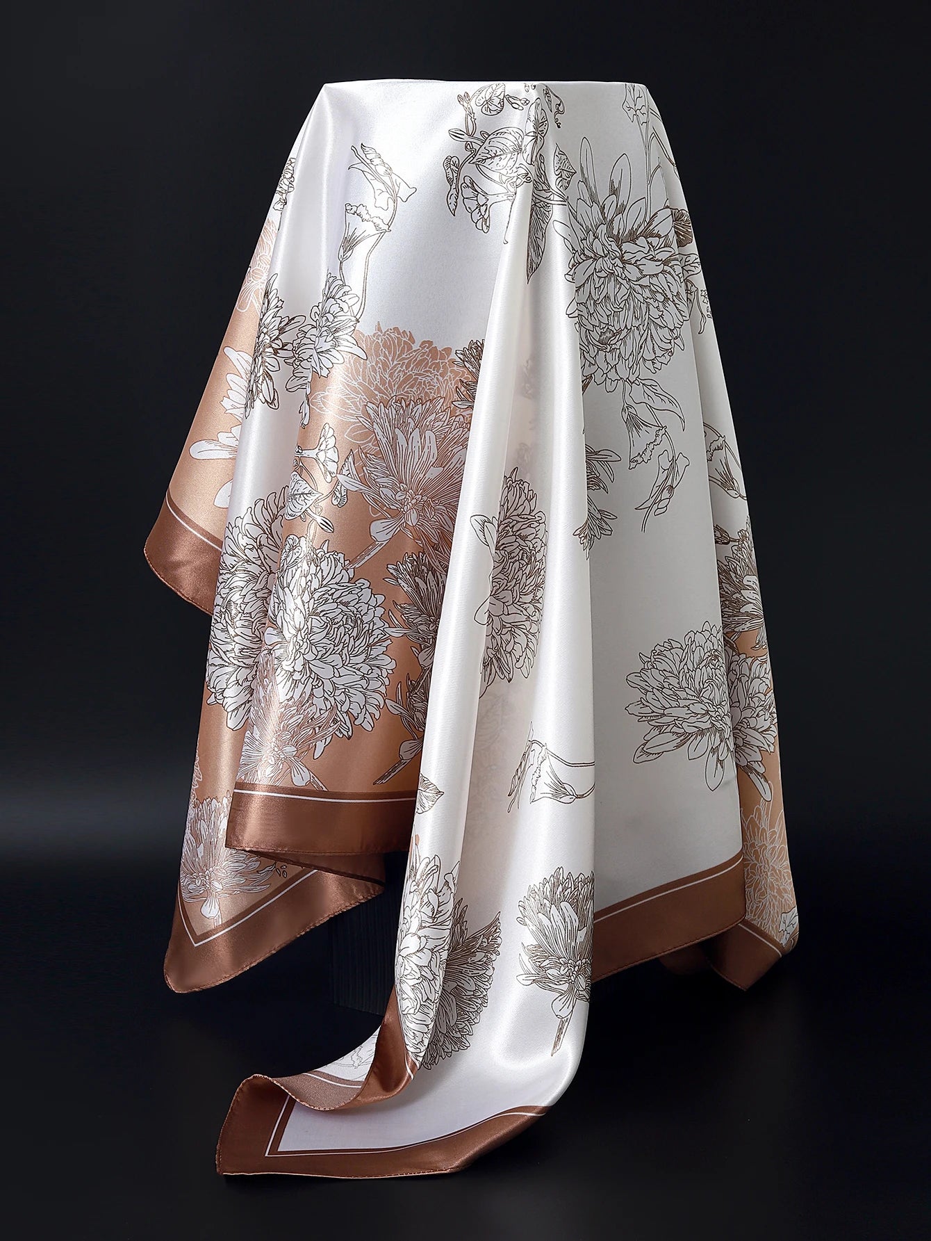90cm Women Four Seasons Square Silk Satin Bandana Wrap Shawl Scarves Scarfs Sqk2