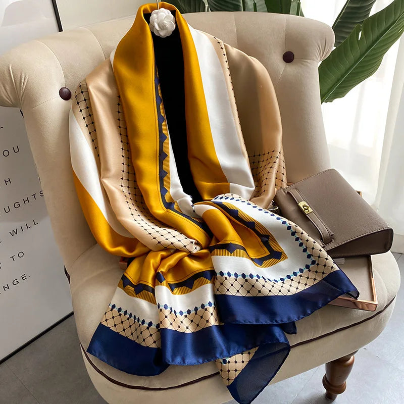 180X90cm Women Four Seasons Bandanna Designs Square Wrap Shawl Scarf Scarves kgL5