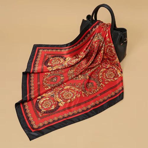 Women Fashion Silk Square Scarf Printed Flower Pashmina Bandana Scarves