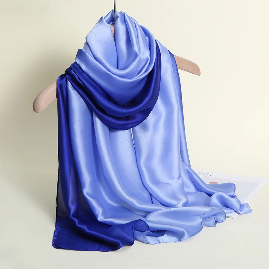 180*90cm Women Chiffon Scarf Gradient Color Shawl Poncho Beach Scarves Wrap