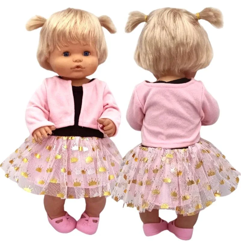 16 Inch Small Doll Clothes T-shirt 38cm Baby Fashion Denim Shorts