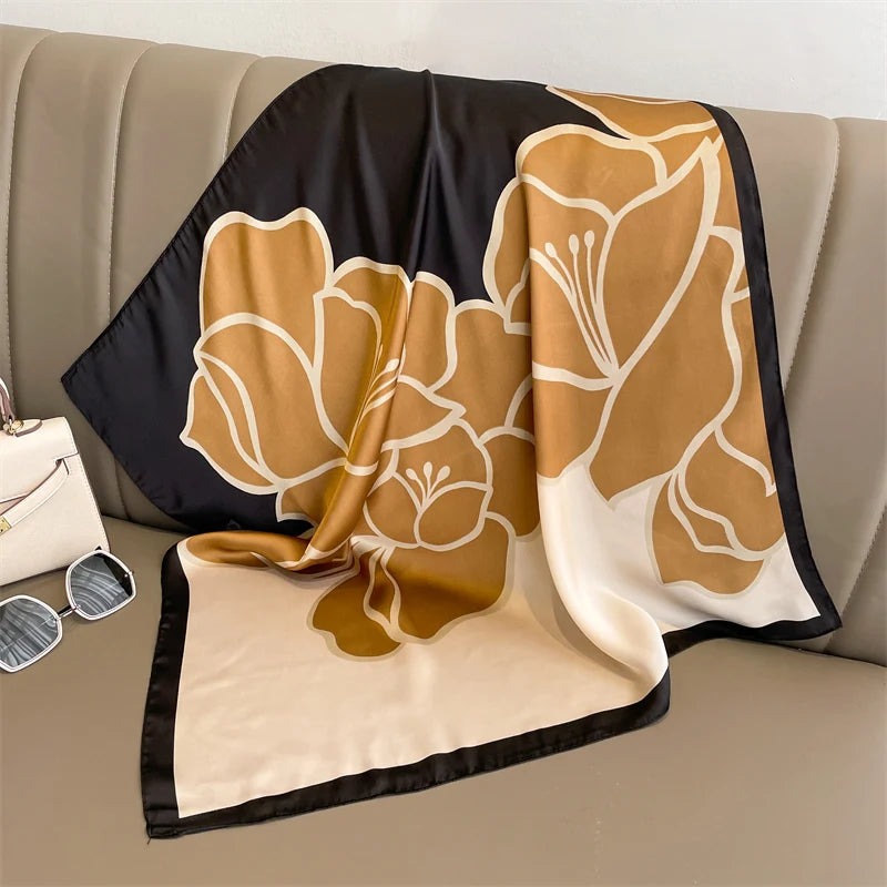 70cm Women Fashion Silk Satin Design Scarf Bandana Shawl Wrap Scarves