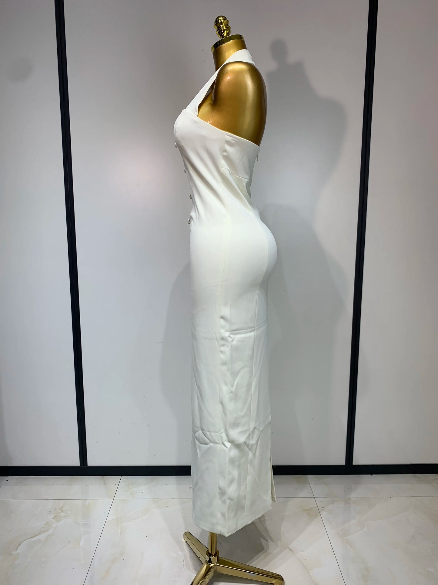 Women Sleeveless Long Sexy Halter Backless Cocktail Celebrity Evening Party Club Dress