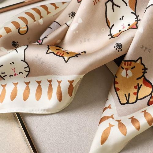Women Fashion Square Small Silk Satin Scarf Design Printed Bandana Scarves