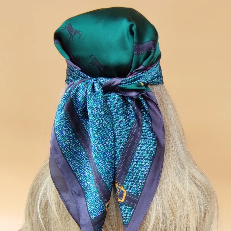 70X70CM Women Four Seasons Square Silk Satin Bandana Wrap Shawl Scarves Scarfs gf02