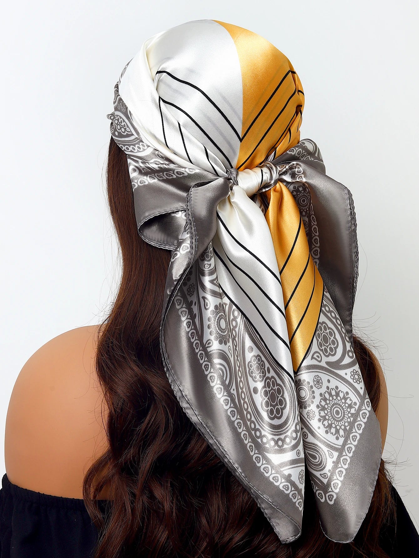 90cm Women Four Seasons Square Silk Satin Bandana Wrap Shawl Scarves Scarfs Sqk2