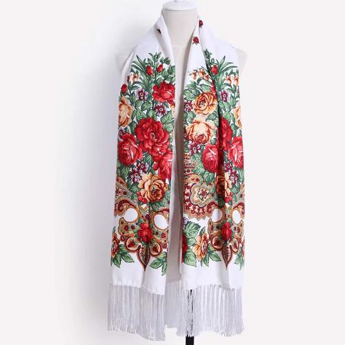 70x170cm Women Fashion Embroidery Shawls Scarf Pashmina Flower Printed Wraps Scarves