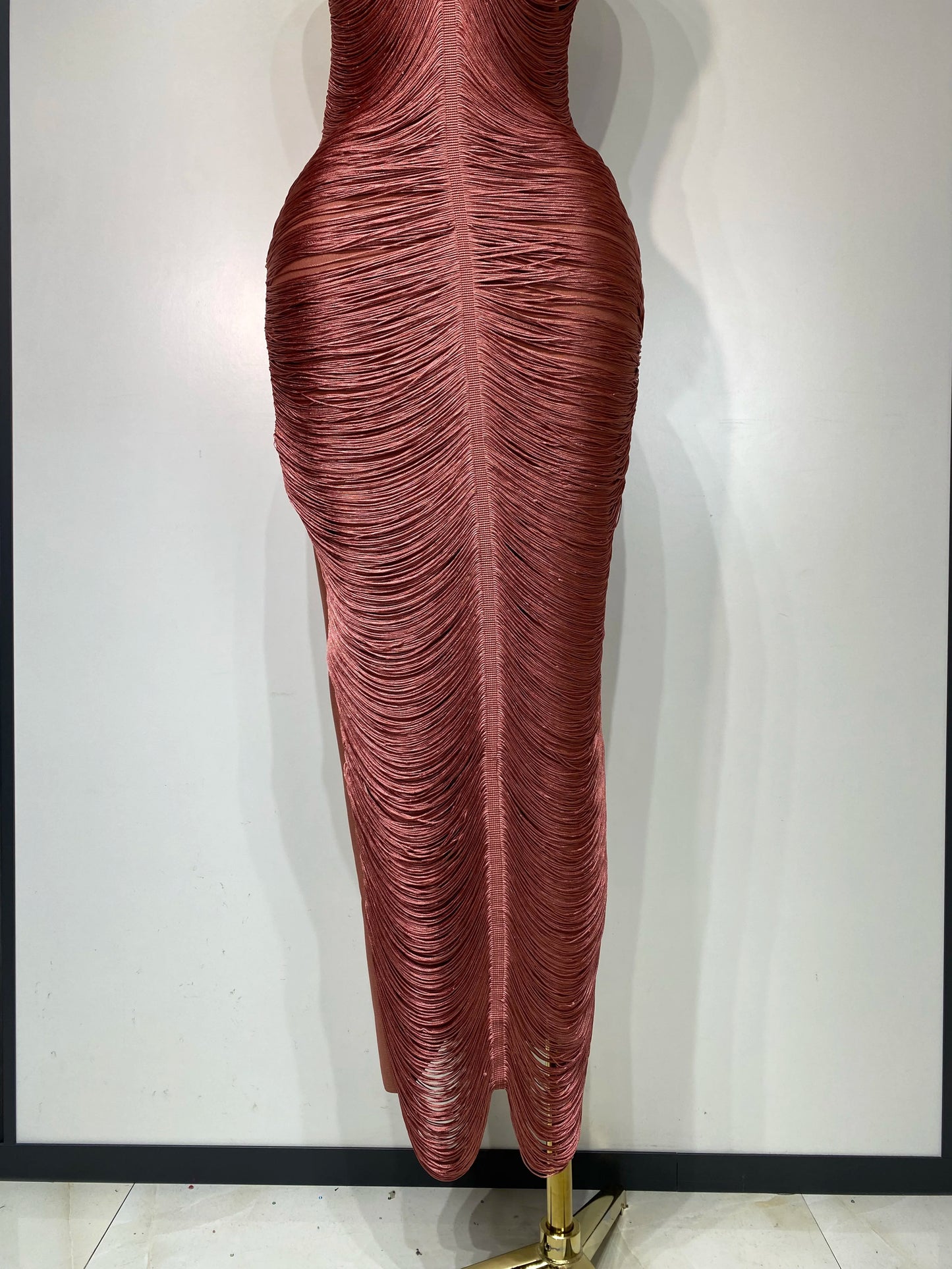 Women Sexy Celebrity Backless Halter Tassel Bandage Evening Party Birthday Wedding Dress