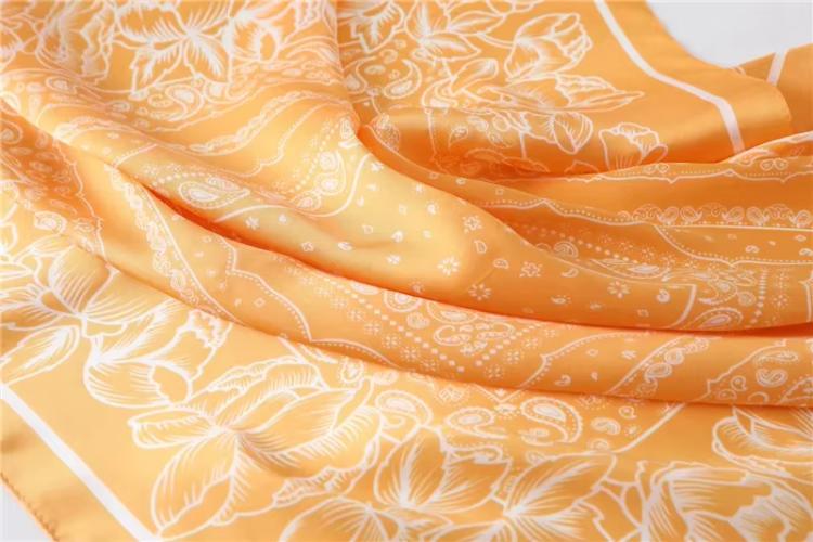 70cm Women Fashion Floral Print Square Silk Scarf Satin Shawl Wrap Scarves