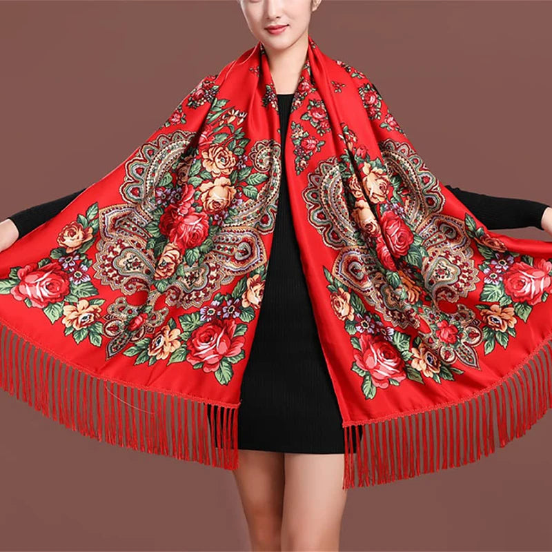 70x170cm Women Fashion Embroidery Shawls Scarf Pashmina Flower Printed Wraps Scarves
