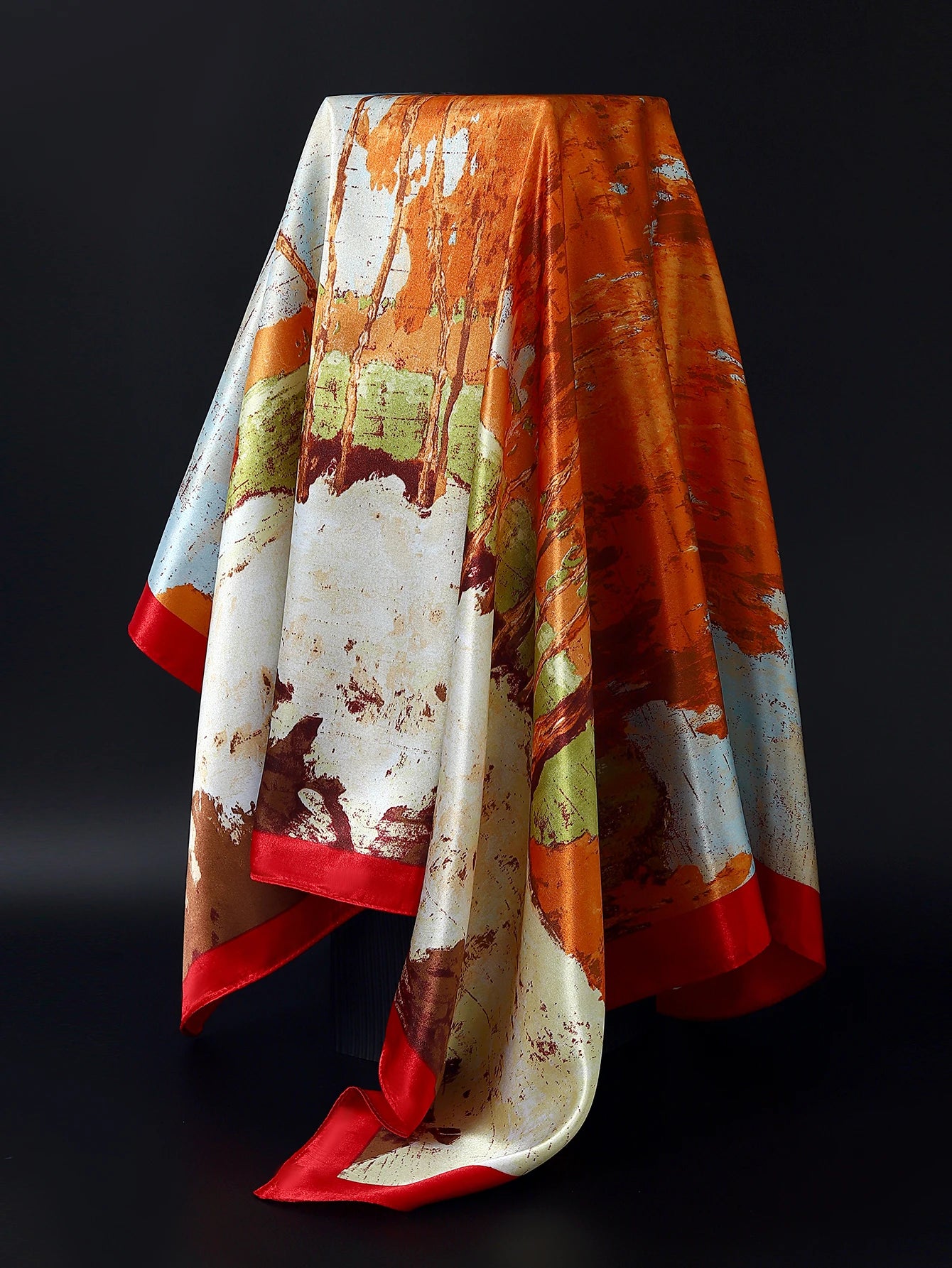 90cm Women Four Seasons Square Silk Satin Bandana Wrap Shawl Scarves Scarfs Sqk2