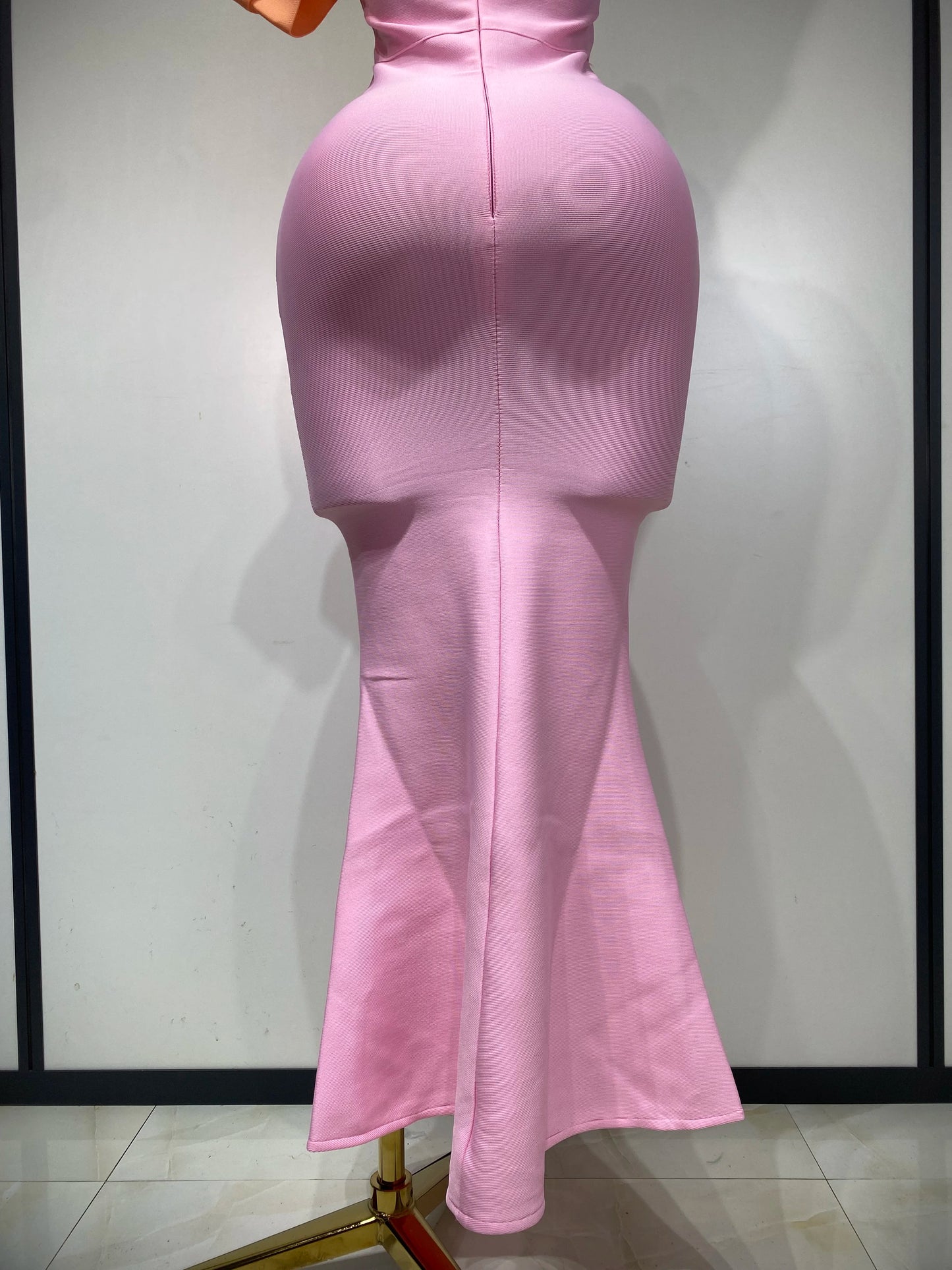 Sexy One Shoulder Color Block Bandage Celebrity Elegant Evening Birthday Party Dress