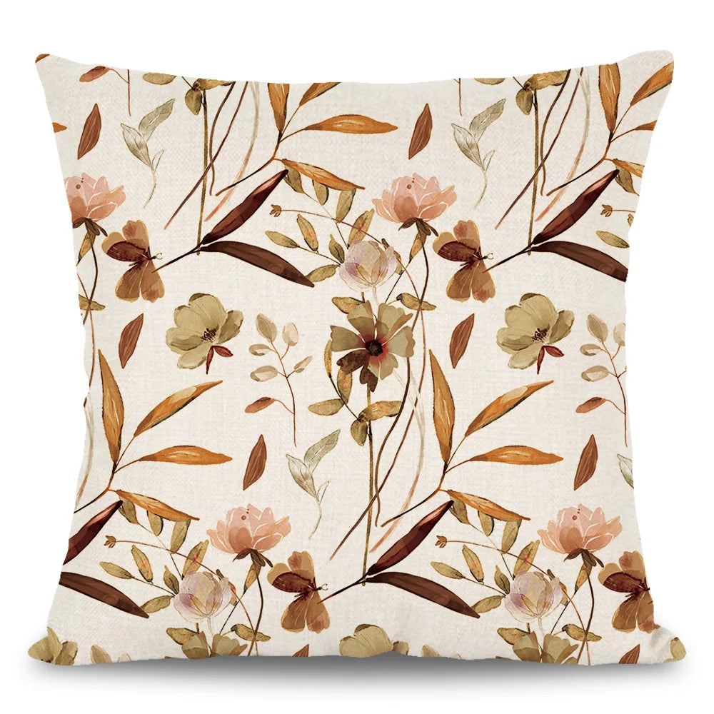 Plant Wildflower Abstract Watercolor Flower Deco Pillowcase Cushion Cover