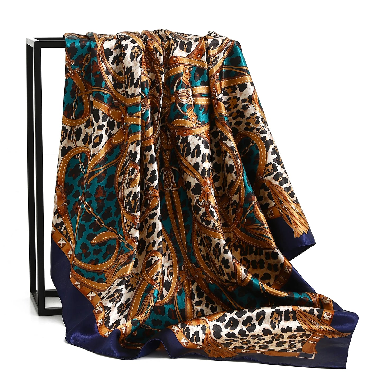 90cm Women Four Seasons Square Silk Satin Bandana Wrap Shawl Scarves Scarfs kfy1