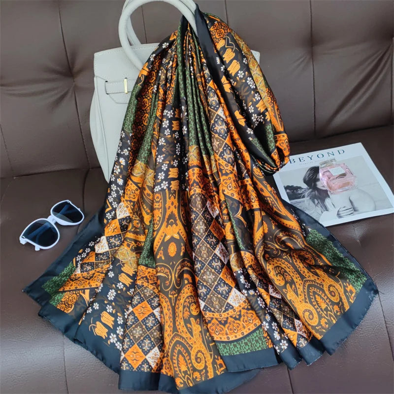 180X90cm Women Four Seasons Bandanna Designs Square Wrap Shawl Scarf Scarves kgL2