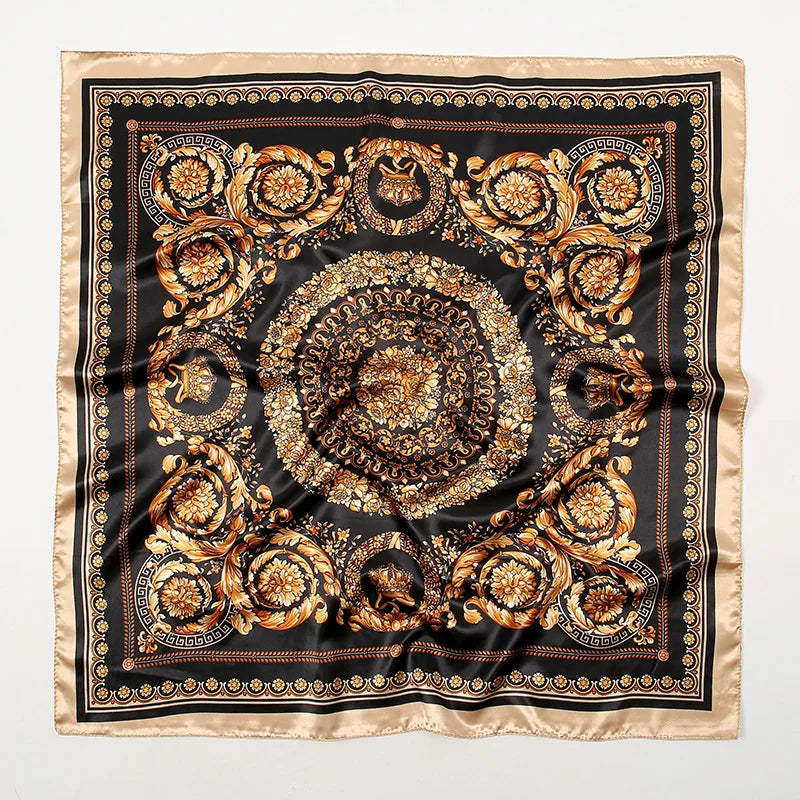 Women Fashion Silk Square Scarf Printed Flower Pashmina Bandana Scarves
