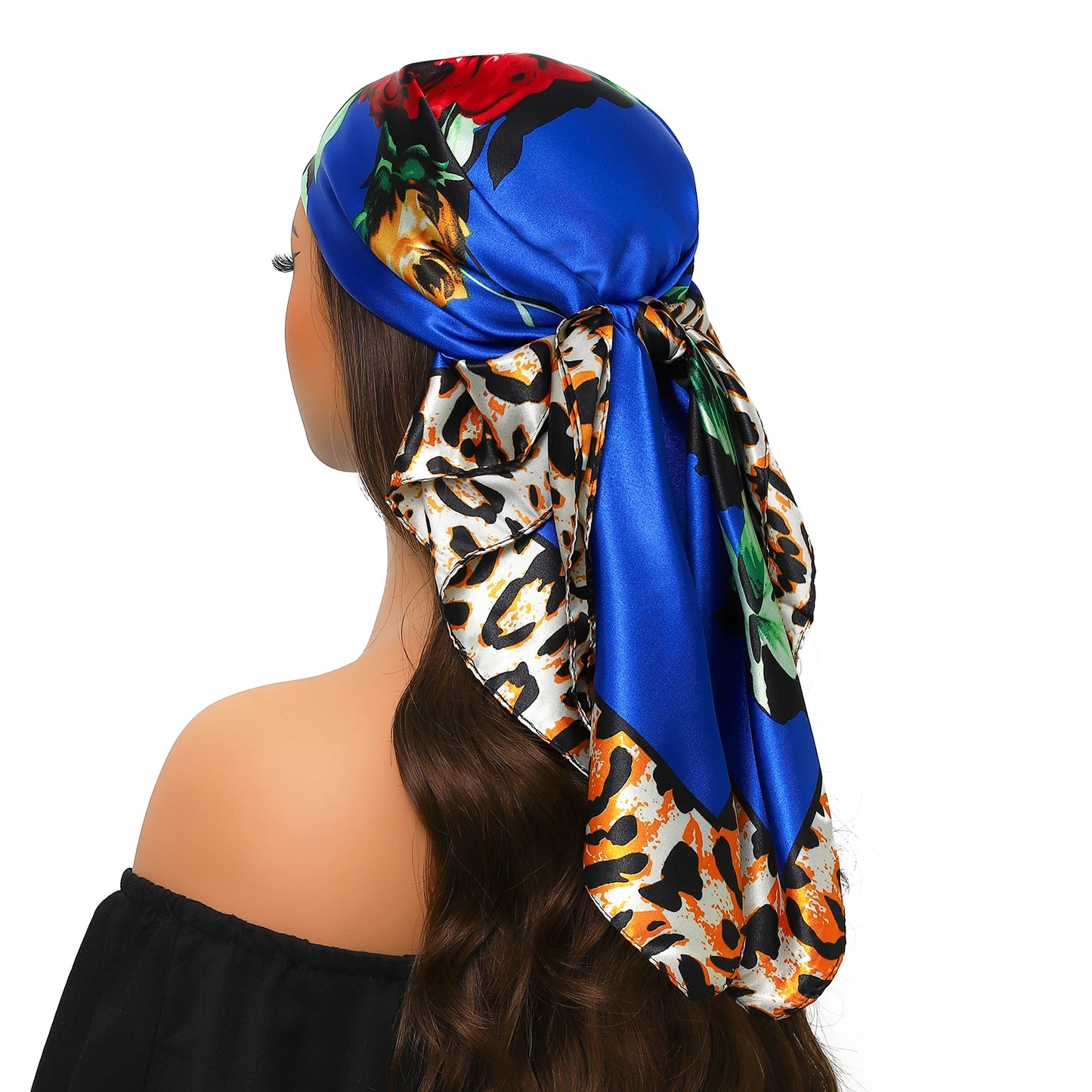 90cm Women Four Seasons Square Silk Satin Bandana Wrap Shawl Scarves Scarfs Spk11