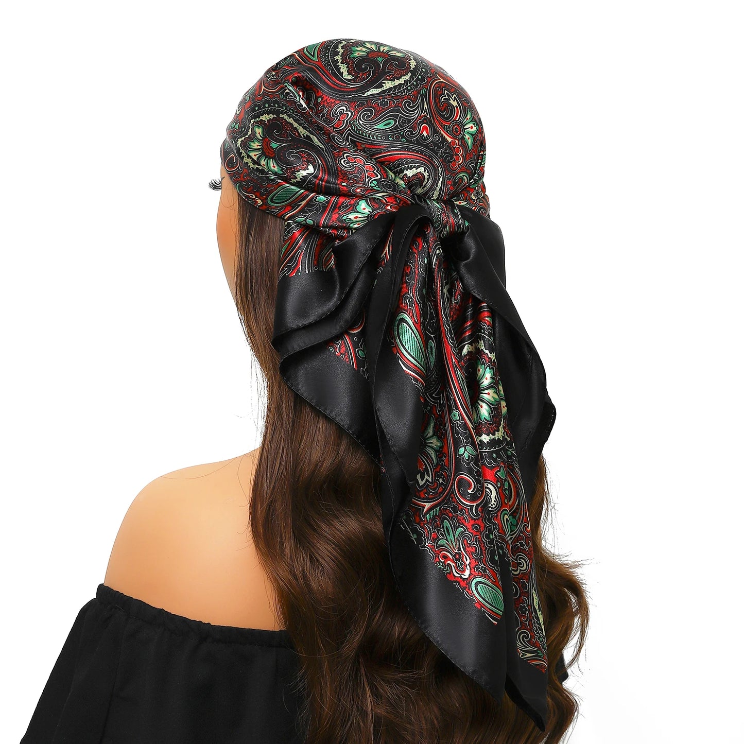 90cm Women Four Seasons Square Silk Satin Bandana Wrap Shawl Scarves Scarfs Spk13