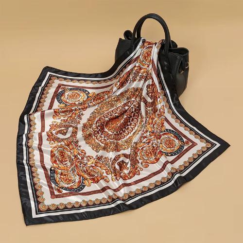 Women Fashion Silk Square Scarf Printed Flower Pashmina Bandana Scarves