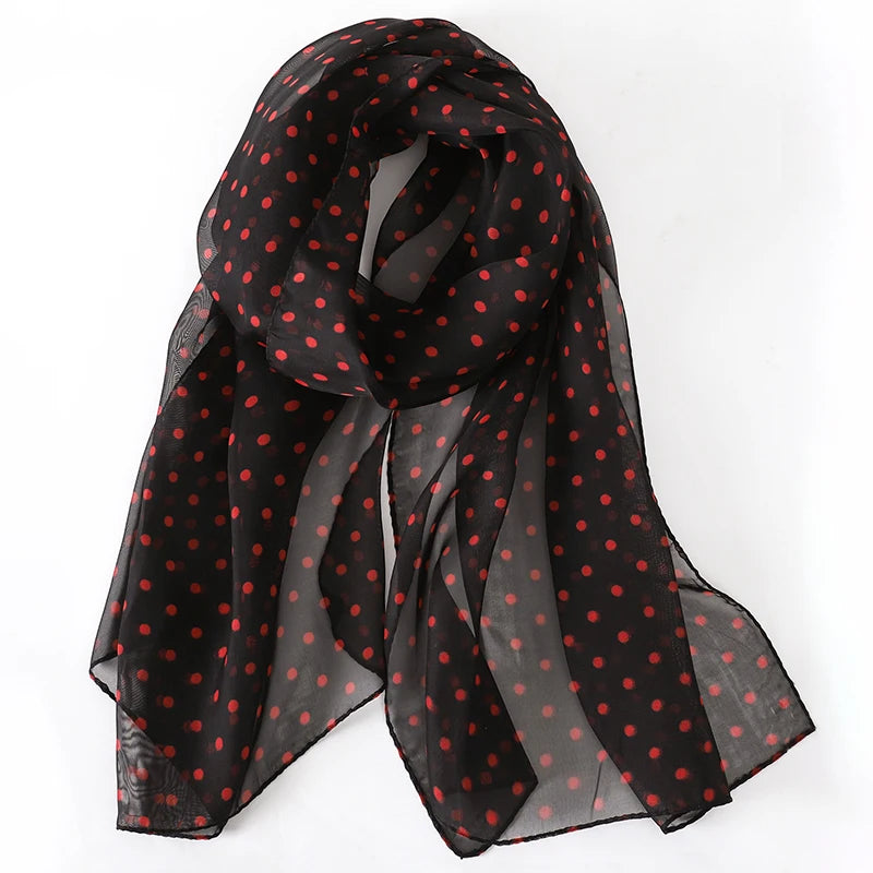 Women Fashion Printed Dot Chiffon Bandanas Beach Wrap Scarf Scarves