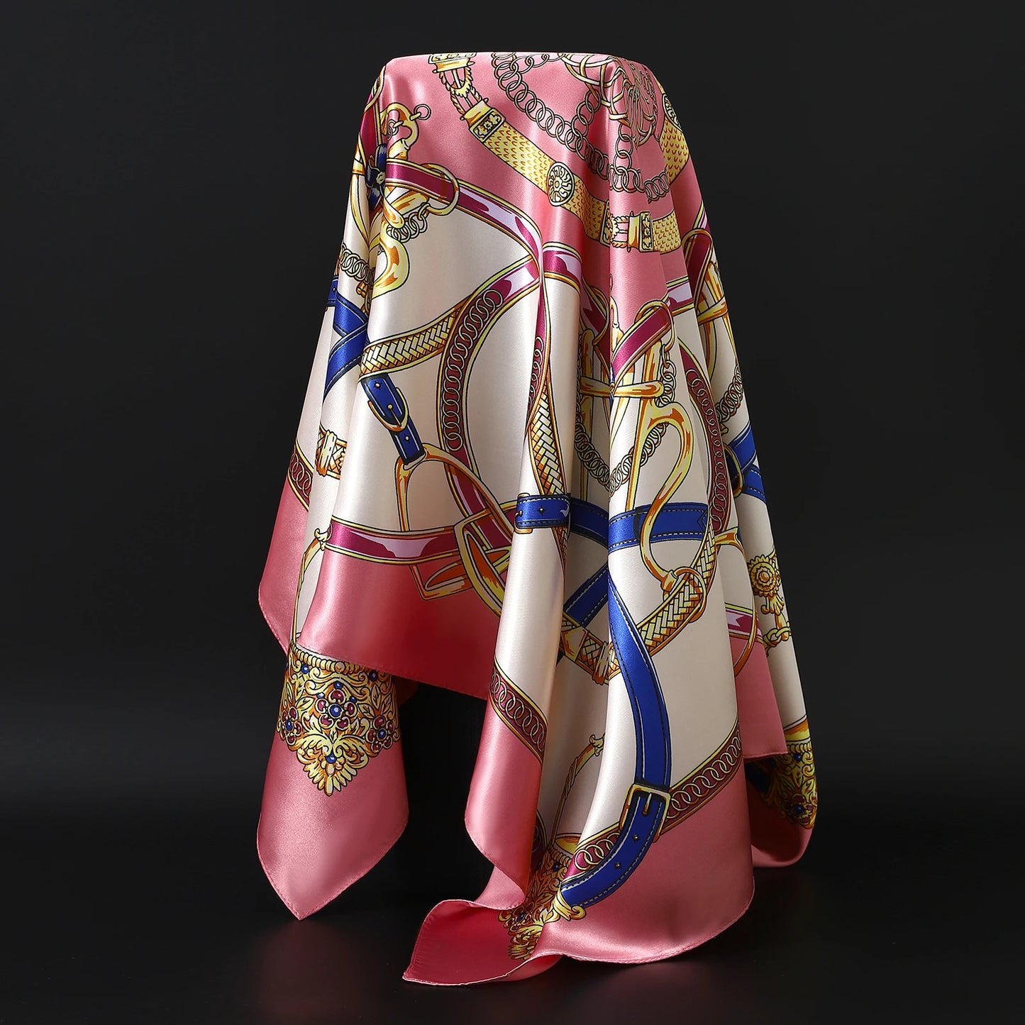 90cm Women Four Seasons Square Silk Satin Bandana Wrap Shawl Scarves Scarfs Sqk7
