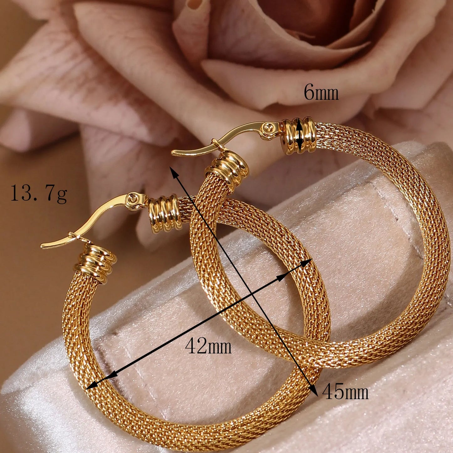 Fashionable 18K Gold-Plated Stainless Steel Women's Earrings Gifts