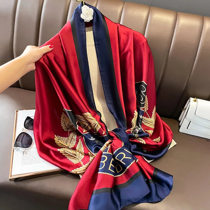 180X90cm Women Four Seasons Bandanna Designs Square Wrap Shawl Scarf Scarves fk3