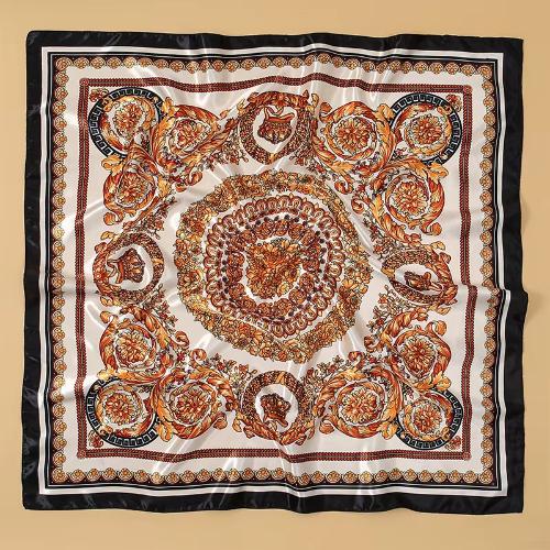 Women Fashion Silk Square Scarf Printed Flower Pashmina Bandana Scarves