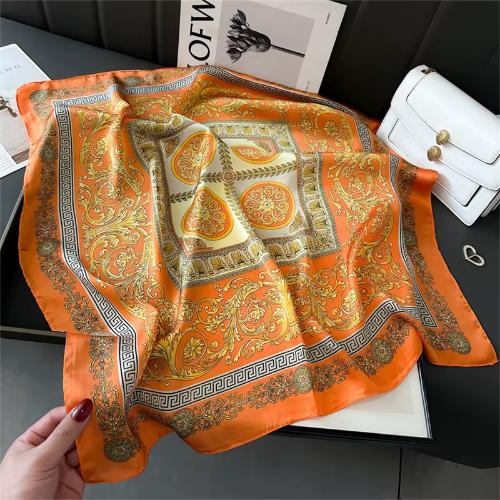 Women Silk Feeling Design Satin Square Scarf Wrap Shawl Scarves