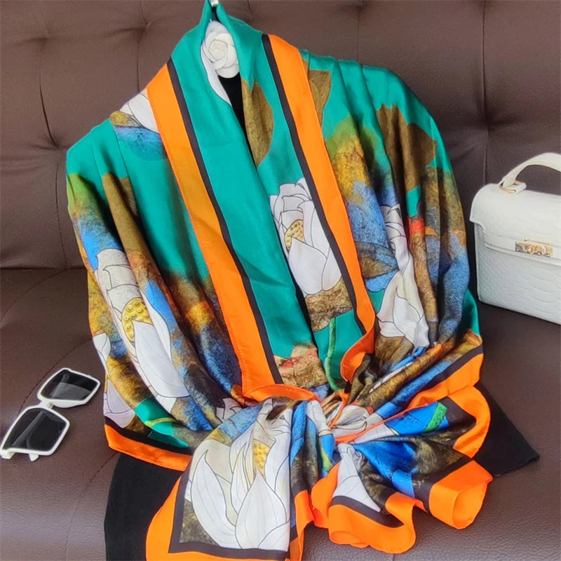 180X90cm Women Four Seasons Bandanna Designs Square Wrap Shawl Scarf Scarves kgL2