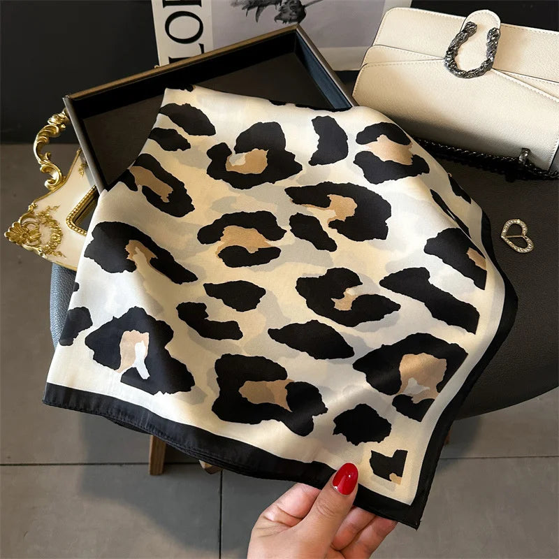 Women Silk Like Square Scarf Printed Satin Bandana Tie Shawl Wraps Scarves