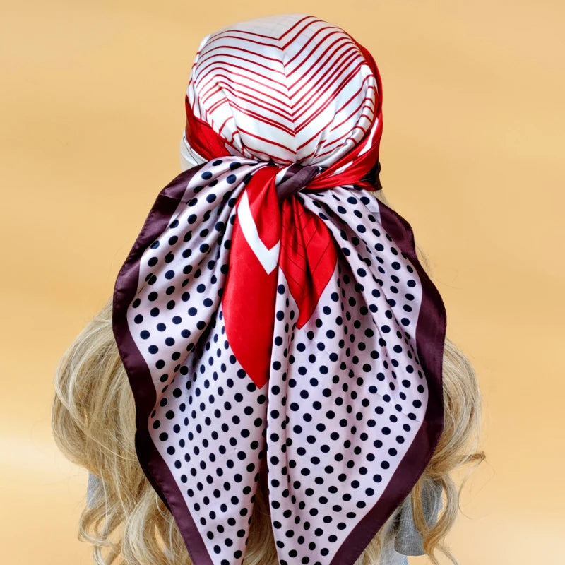 90*90cm Women Four Seasons Square Silk Satin Bandana Wrap Shawl Scarves Scarfs gk7