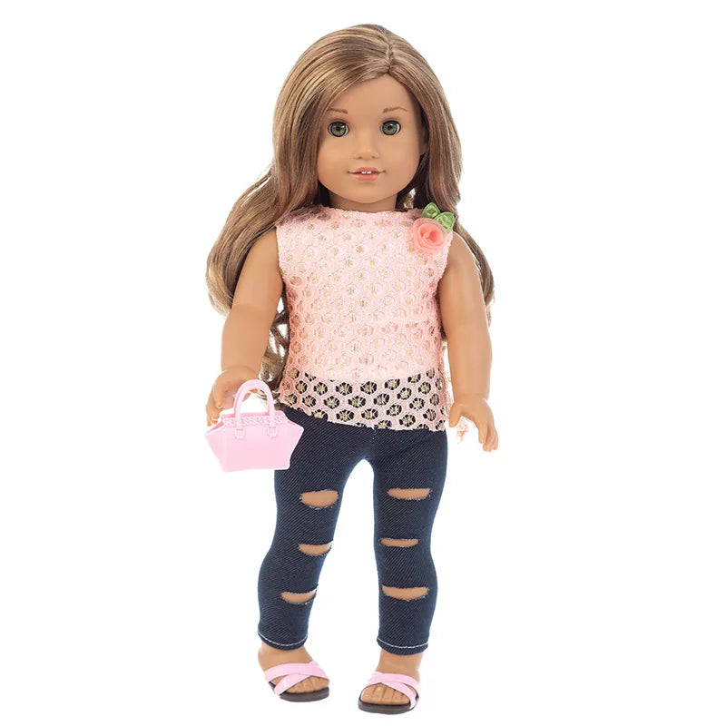 18 Inch 43cm Baby American Og Girl Doll Toys Costume Clothes