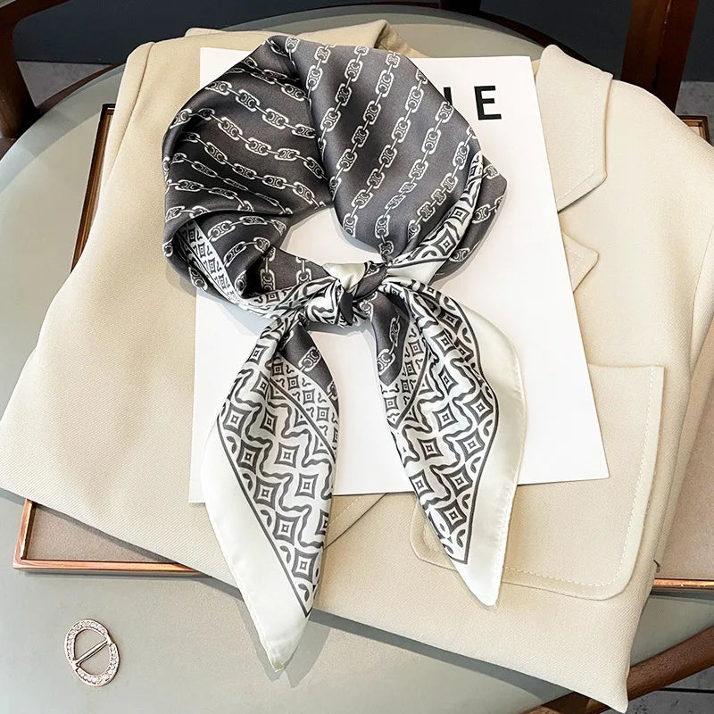 70x70cm Women Four Seasons Small Square Silk Satin Bandana Wrap Shawl Scarves Scarfs Sqk7