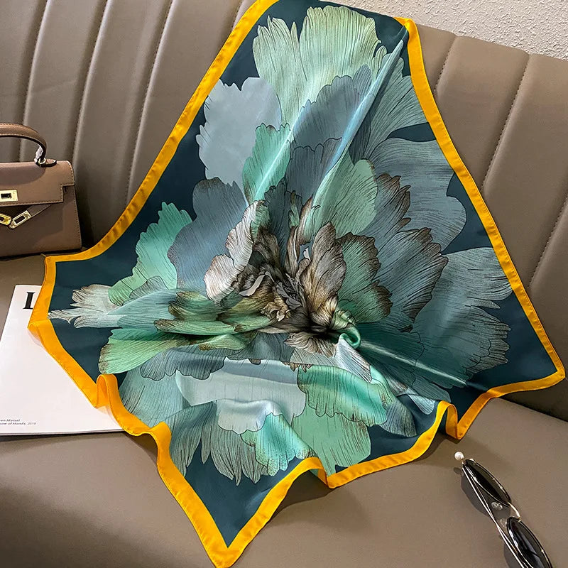 70cm Women Fashion Silk Satin Design Scarf Bandana Shawl Wrap Scarves