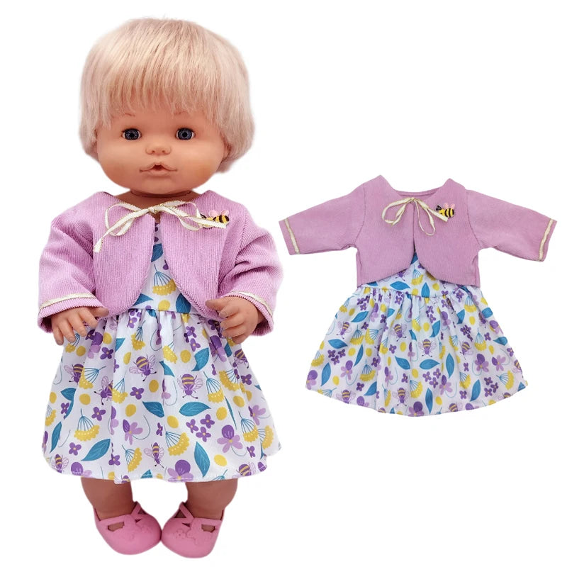 16 Inch Small Doll Clothes T-shirt 38cm Baby Fashion Denim Shorts