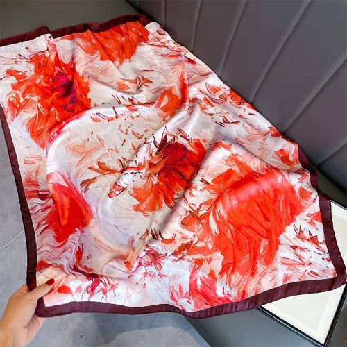 90cm Women Fashion Printed Silk Like Square Scarf Bandana Shawl Wrap Scarves