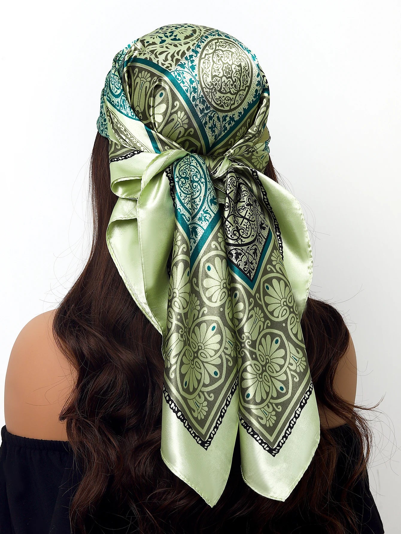 90cm Women Four Seasons Square Silk Satin Bandana Wrap Shawl Scarves Scarfs Sqk2