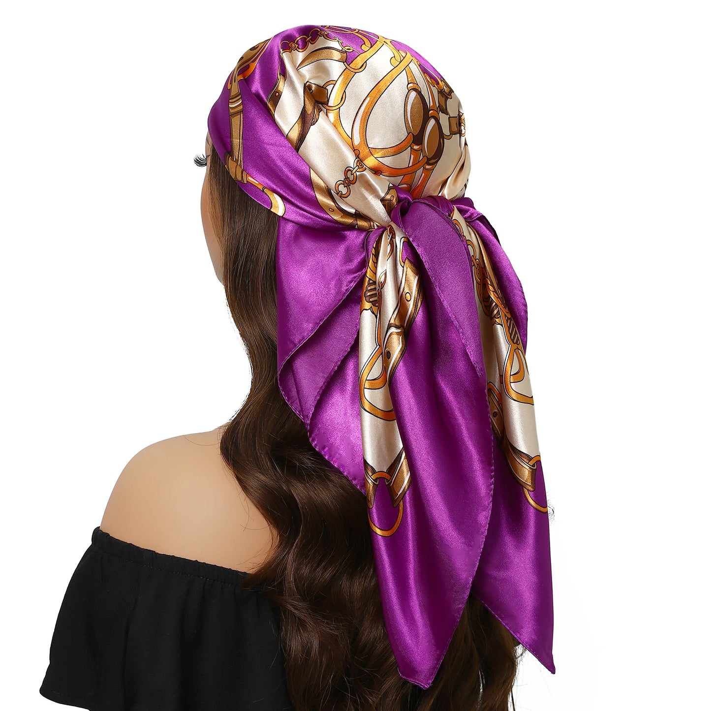 90cm Women Four Seasons Square Silk Satin Bandana Wrap Shawl Scarves Scarfs kfy1