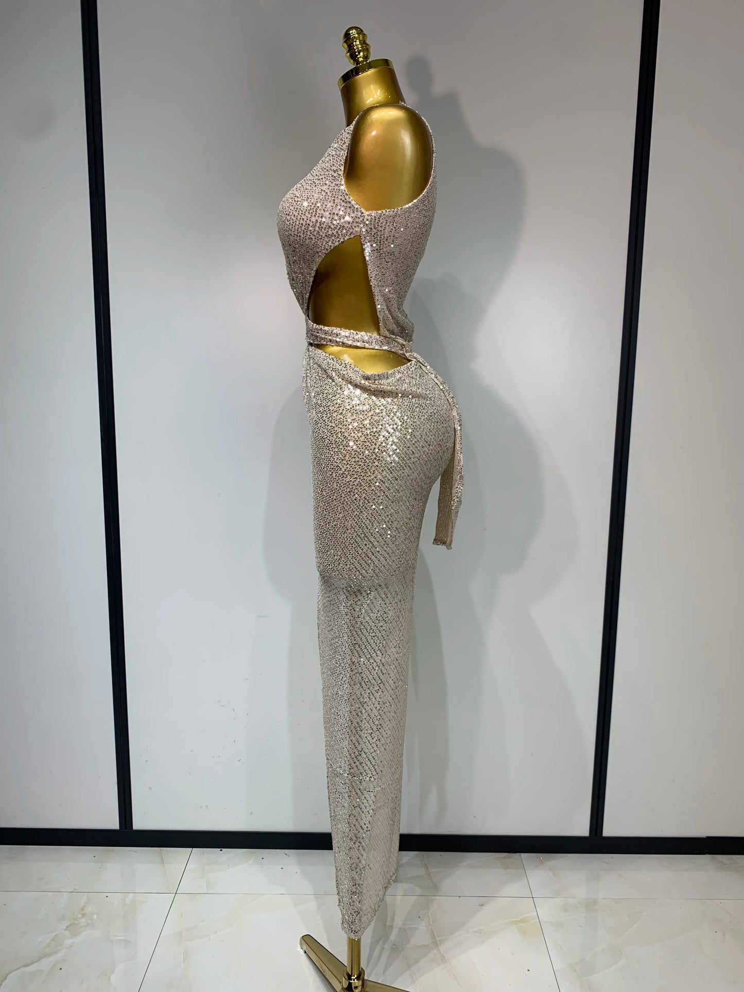 Sexy One Shoulder Long Designer Split Evening Party Birthday Dress