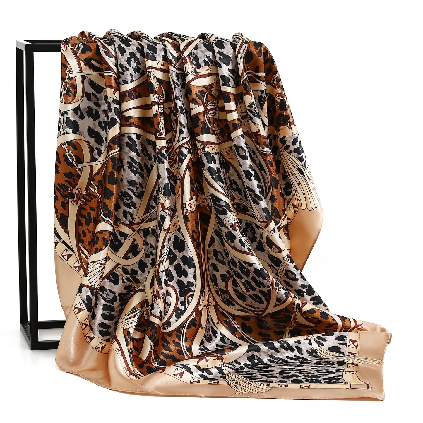 90cm Women Four Seasons Square Silk Satin Bandana Wrap Shawl Scarves Scarfs kfy1