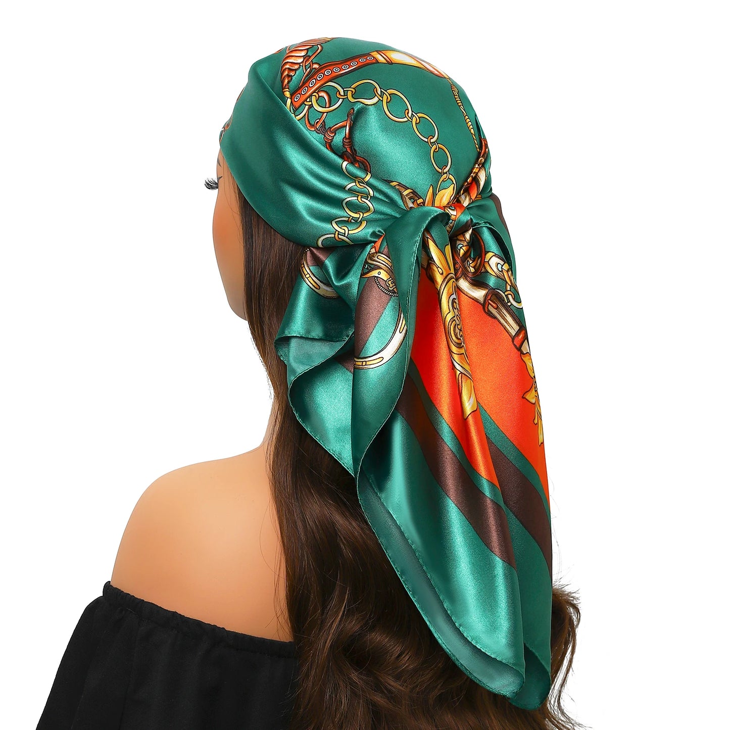 90cm Women Four Seasons Square Silk Satin Bandana Wrap Shawl Scarves Scarfs Spk11