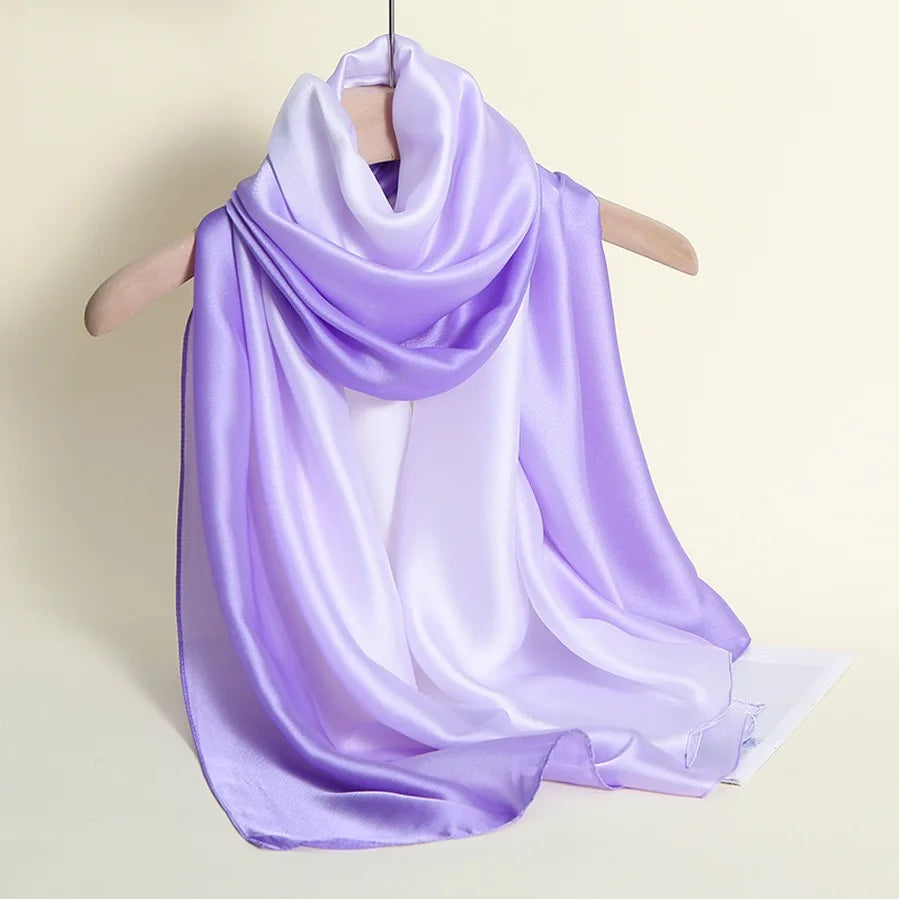 180*90cm Women Chiffon Scarf Gradient Color Shawl Poncho Beach Scarves Wrap